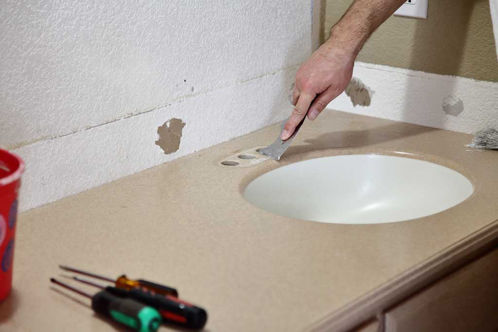 how to change bahtroom countertops