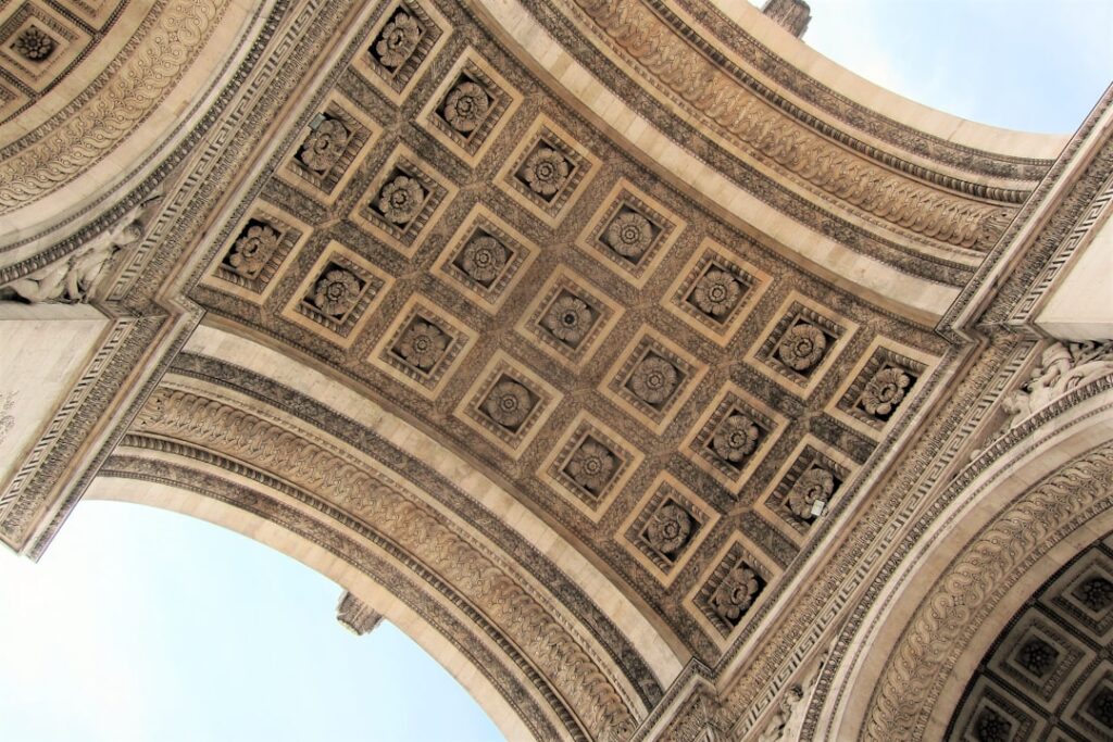 Ornate arch ceiling detail, intricate architecture design.