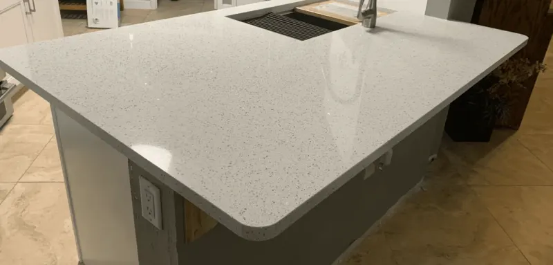 Modern granite kitchen island with sink