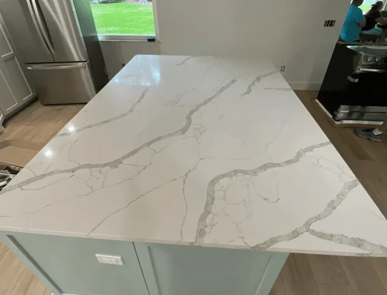 Marble countertop in modern kitchen
