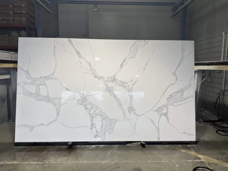 Large marble slab with gray veining
