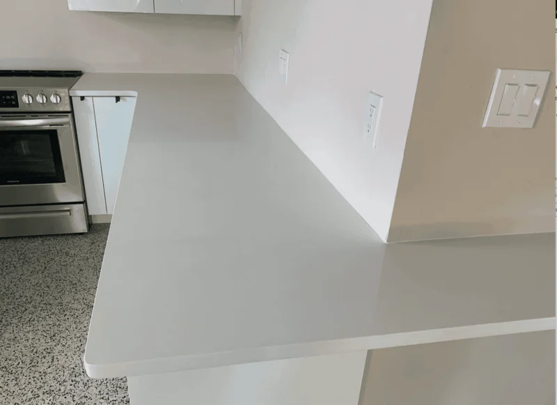Modern kitchen with white countertops