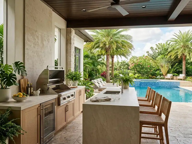 The Best Countertops for Florida Outdoor Kitchens (UV-, Heat-, and Salt-Air-Tested)