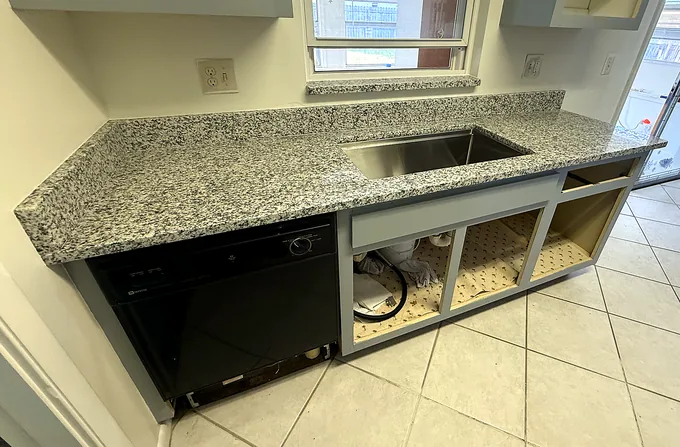 Sardo Grey Granite countertop kitchen — Edstone Orlando installation