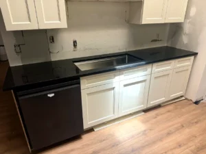 Black Galaxy Granite countertop kitchen — Edstone Orlando installation