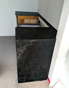 Black Diamond Granite countertop outdoor kitchen — Edstone Orlando installation