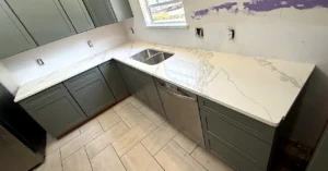 Calacatta Quartz countertop kitchen — Edstone Orlando installation