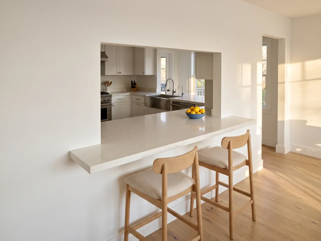 Kitchen Pass-Through and Half-Wall Countertops: Turning a Wall Opening Into a Real Counter
